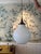 Made in Italy Large opaline glass shade with brass hardware. Purchased From Obsolete in LA never used