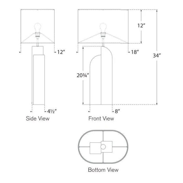 Modern Kelly Wearstler for Visual Comfort Signature Savoye Large Left Table Lamp in Black Marble with Linen Shade For Sale - Image 3 of 3