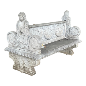 Continental Neoclassical Cast Stone Double-Sided Bench