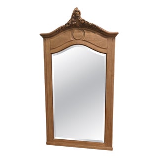 French Bleached and Carved Oak Wall Mirror, 1880 For Sale