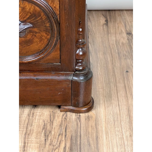 Victorian Antique Victorian Walnut Three Drawer Bachelor’s Chest C. 1880 For Sale - Image 3 of 12