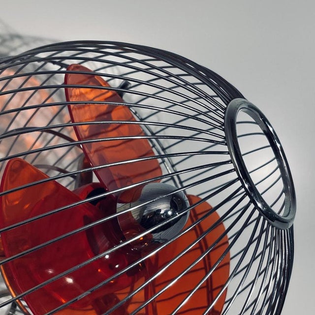 Hitachi ltd. Fan, model b-45, japan, circa 1970. A rare model. Spherical structure in chromed steel in the space age...