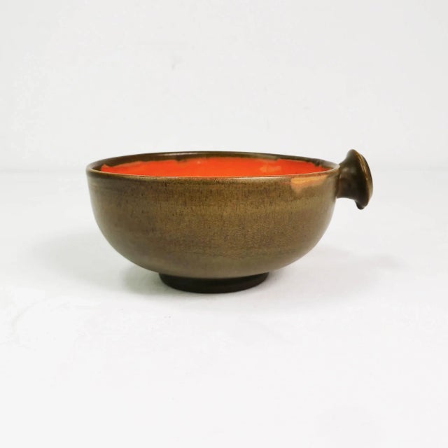 Mid-Century Modern Danish Ceramic Bowl with Handle, 1960s For Sale - Image 3 of 7