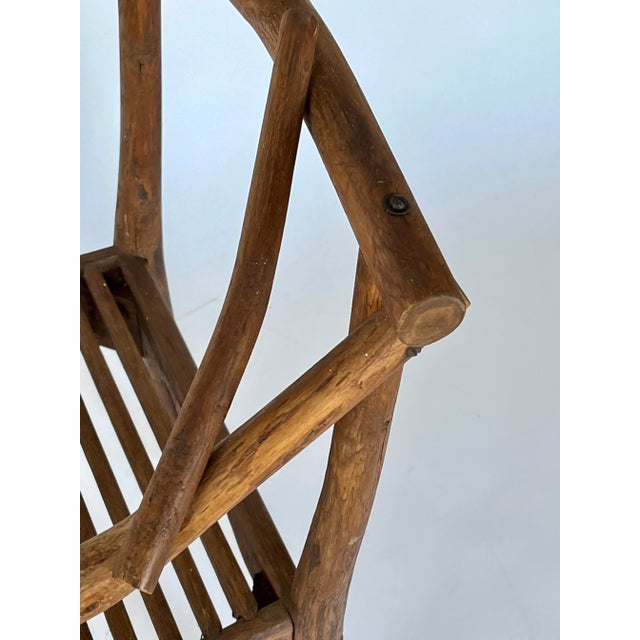 Antique Handmade Wood Chair with Slat Seat For Sale - Image 9 of 13