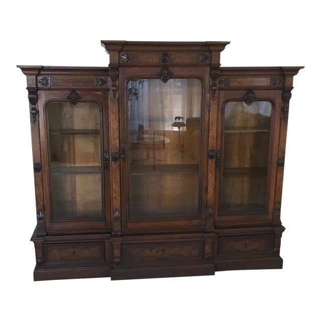 19th Century Victorian Bookcase/Display Cabinet For Sale