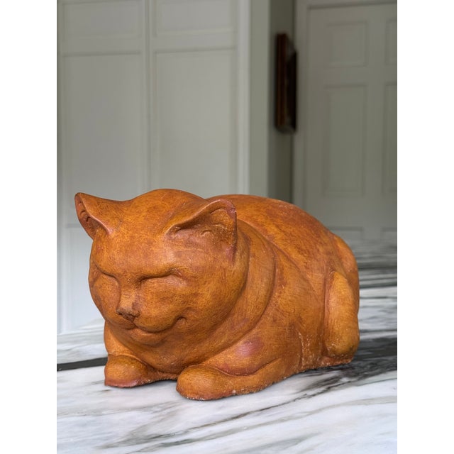 Contemporary Vintage Cheshire Cat Statue For Sale - Image 3 of 16