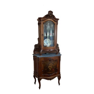 Exquisite Antique Louis XV Rococo Revival China Cabinet / Vitrine For Sale