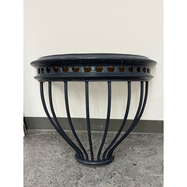 Restoration Hardware Restoration Hardware Hayrack Cast Iron Demilune Console Table For Sale - Image 4 of 12