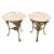 Pair of Heavy Cast Iron Bases Marble Tops Cafe Center Guéridon Tables For Sale