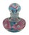 Mid 20th Century Vintage Joe St. Clair Controlled Bubble Ice Pink Blue Trumpet Flowers 4 1/4” Perfume Bottle Paperweight For Sale - Image 5 of 12