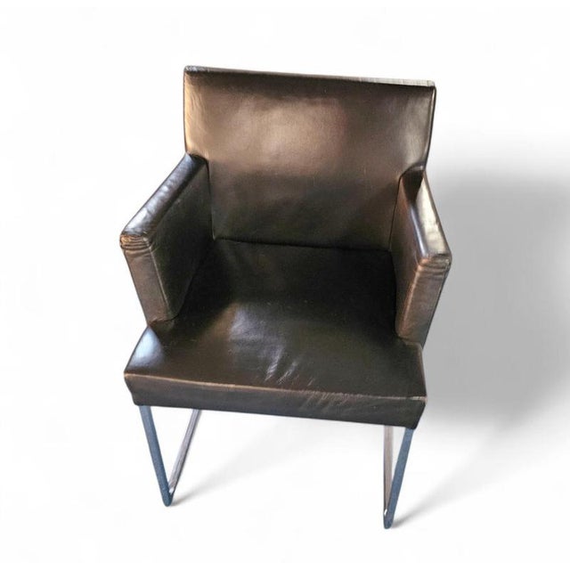 S58 Solo Chairs in Black Leather by Antonio Citterio for B&B Italia, Set of 6 For Sale - Image 15 of 17
