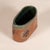 1970s Handcrafted Signed Studio Pottery Floral Relief Ceramic Vessel Cachepot in Earthy Brown & Green Glaze For Sale - Image 13 of 15