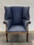 Vintage Ralph Lauren Hepplewhite Chair in a deconstructed style with exposed frame and construction. The chair has indigo...