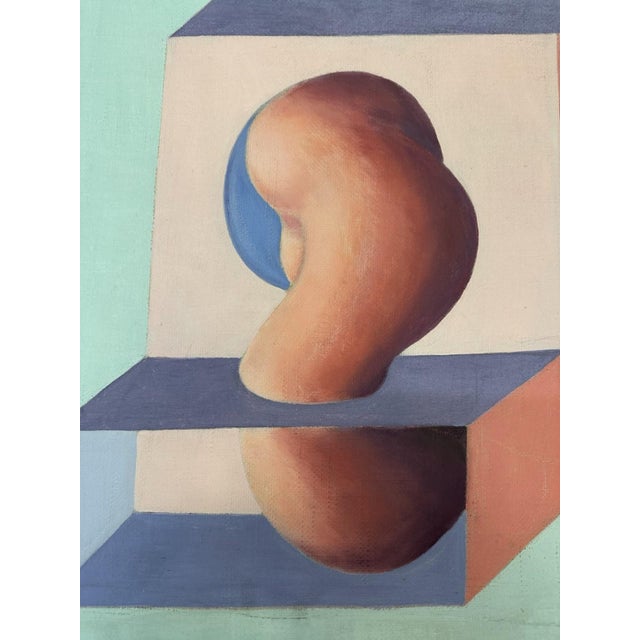 Metaphysical Geometric Bio Pink Pipe, 1969, Oil Painting on Canvas, Framed For Sale - Image 9 of 12