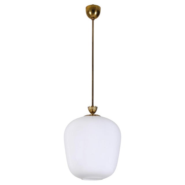 Glass and Brass Pendant attributed to Böhlmarks, Sweden, 1940s For Sale - Image 9 of 9
