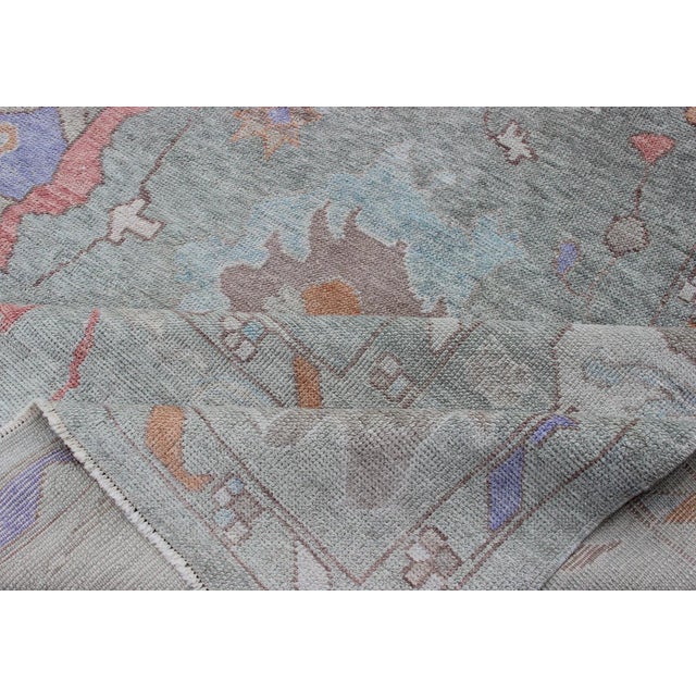 Keivan Woven Arts Large Turkish Oushak Rug in Light Green 11'9 X 15'3 For Sale - Image 11 of 13
