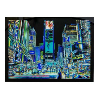 Urban Expressionist Digital Photography on Plexiglass Titled "Night on Broadway" For Sale