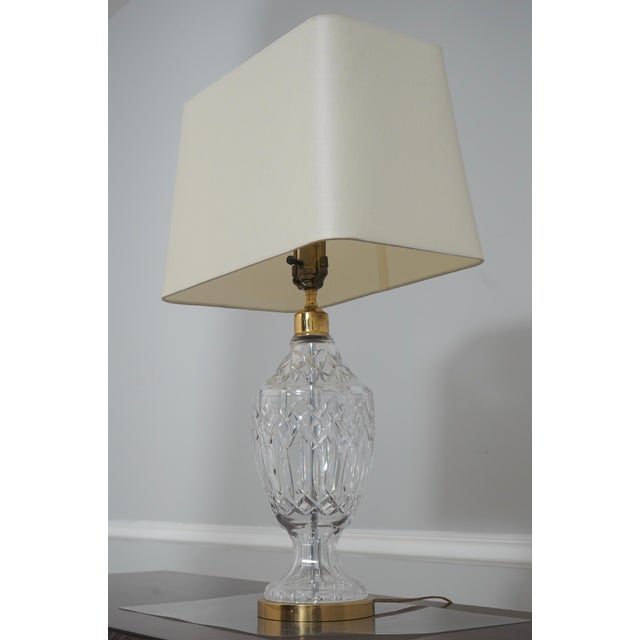 Traditional 1980s Waterford Brass and Crystal Lamps - a Pair For Sale - Image 3 of 13