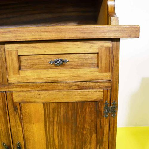 Wood Sideboard with Glass Doors and Drawers For Sale - Image 6 of 15