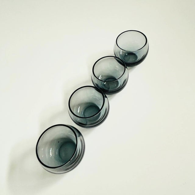 Mid Century Gray Roly Poly Cordials - Set of 4 For Sale - Image 4 of 5
