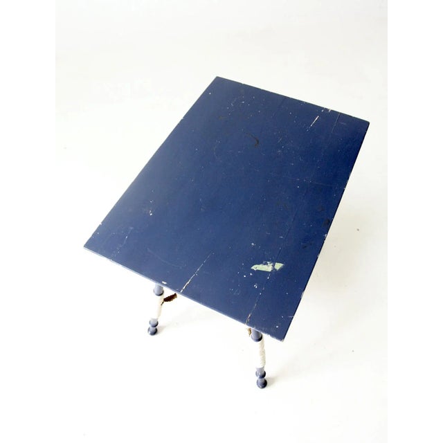 Wood Antique Turned Leg Side Table For Sale - Image 7 of 13