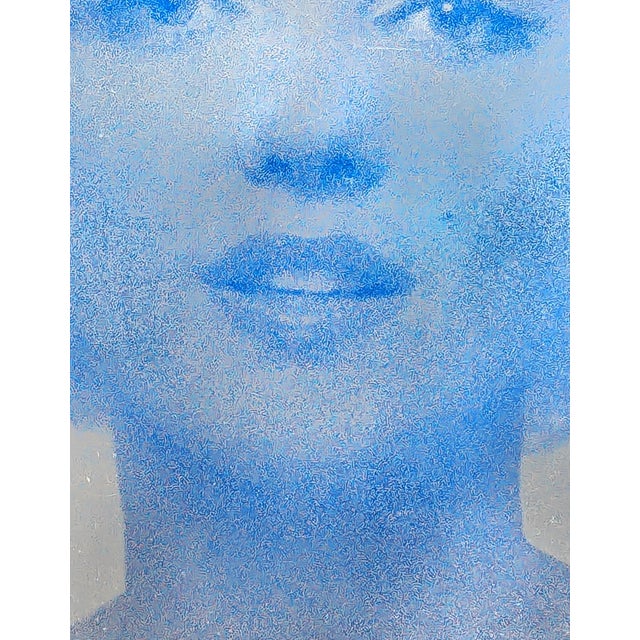 Bert Stern “Marilyn (Head Shot)” Blue Silkscreen Portrait Print on Silver Foil Ed. 47/100, Mid 20th Century For Sale In Houston - Image 6 of 7
