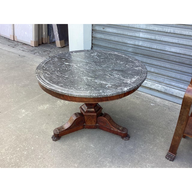 French Antique Guéridon/Center Hall Table W/Marble Top For Sale - Image 4 of 9
