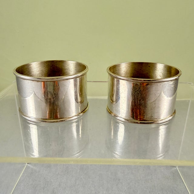 1930s 1930s Mexican Sterling Silver Napkin Rings, a Pair For Sale - Image 5 of 7