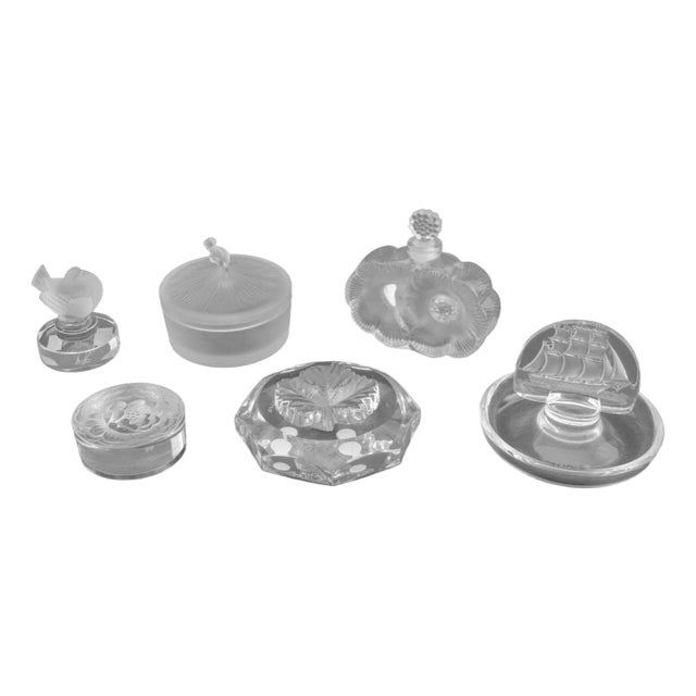 Lalique Crystal Table Articles, 6 For Sale