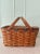Folk Art Woven Hinged Lid Picnic Basket with Handles For Sale - Image 3 of 10
