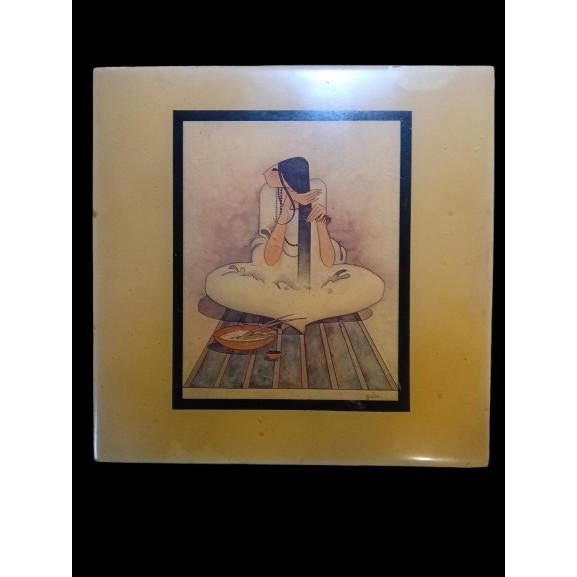 1980s G.E. Mullan 3 American Indian Ceramic Tile Art For Sale In Dallas - Image 6 of 11