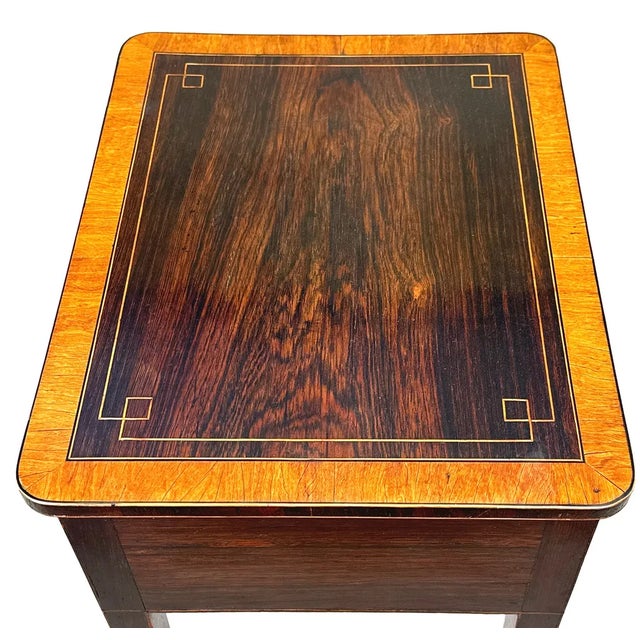 An Exceptionally Good Quality Regency Period Rosewood Recatngular Occasional Lamp Table, Having Superbly Figured Top with...