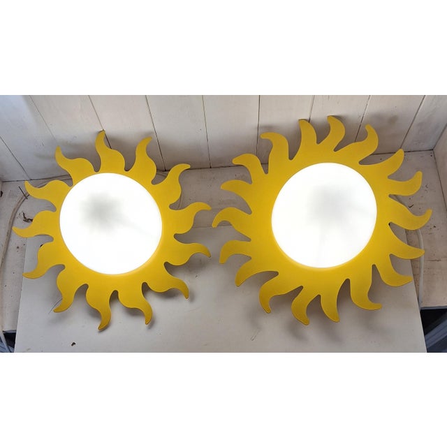2000 - 2009 Vintage Ceiling Lamps with Plastic Mounting, Metal Frame and Glass Shade, 2000s, Set of 2 For Sale - Image 5 of 7