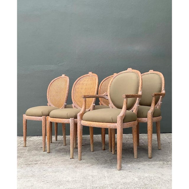 Vintage Carved Faux Bois Dining Chairs - Set of 6 For Sale - Image 11 of 12