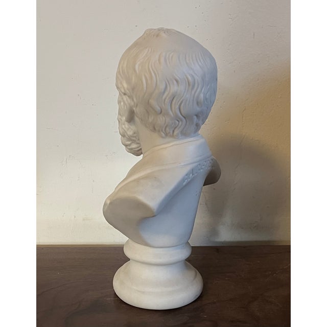 19th Century Antique 19th Century English Parian Porcelain Bisque Portrait Bust of President James Garfield For Sale - Image 5 of 14