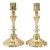 Antique Art Nouveau English Brass Candlesticks - A Pair For Sale
