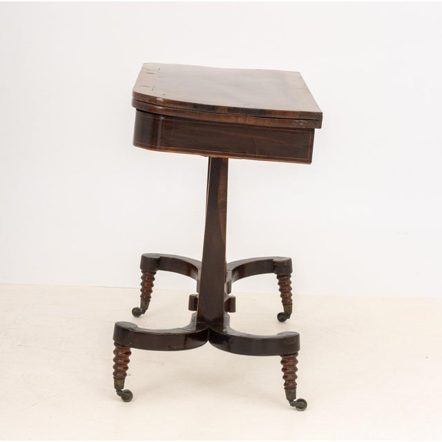 Regency Rosewood and Mahogany Card Table For Sale In New York - Image 6 of 10