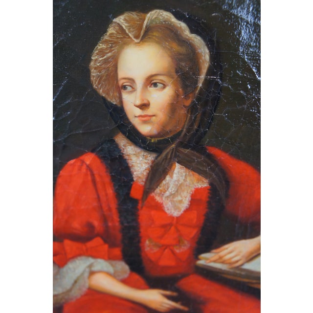 Red Late 20th Century Marie Leszczyńska Queen of France, After Jean-Marc Nattier Oil Painting Portrait, Framed For Sale - Image 8 of 12