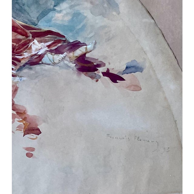 François Flameng, Diane Chasseresse, Watercolor for Fan Project, 1893, Framed For Sale - Image 3 of 17