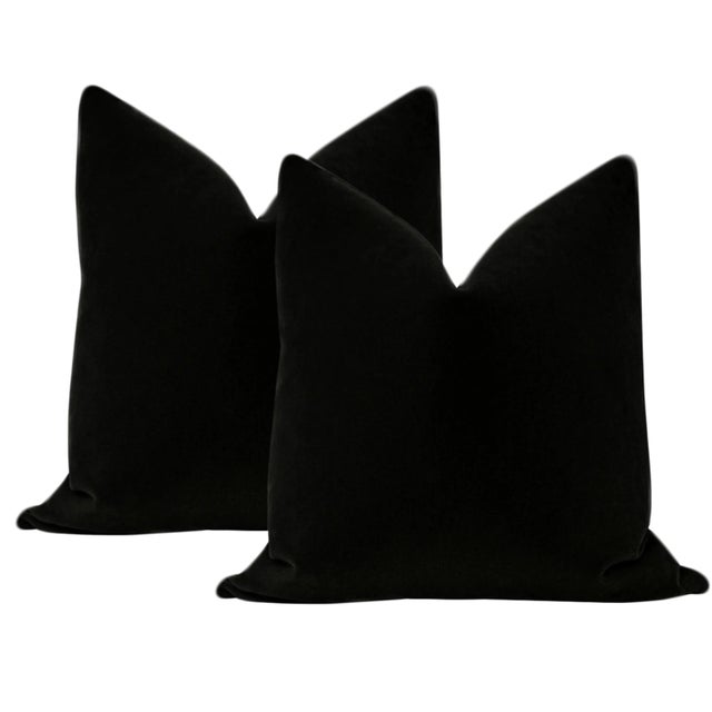 Not Yet Made - Made To Order 22" Caviar Mohair Velvet Pillows - a Pair For Sale - Image 5 of 5