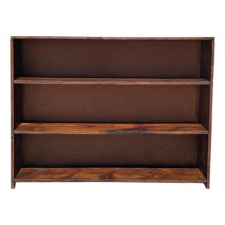 Vintage Primitive Rustic Low Wood Bookcase No. 57a For Sale