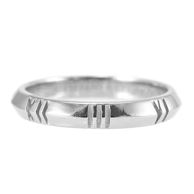Tiffany & Co. Ladies 18k White Gold Atlas X Closed Narrow Band Ring Size 6 For Sale