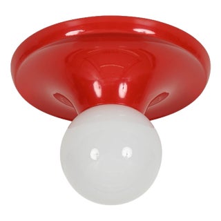 Red Metal Light Ball Wall Lamp by Castiglioni for Flos, Italy, 1970s For Sale
