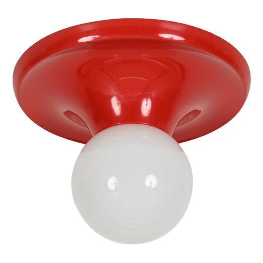Red Metal Light Ball Wall Lamp by Castiglioni for Flos, Italy, 1970s For Sale