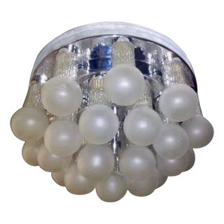 Ceiling Light in Glass and Chrome from JT Kalmar, Austria, 1970s For Sale