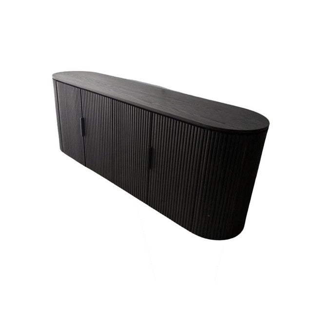 2020s Rh (Restoration Hardware) Byron 4-Door Sideboard – Black Oak / Bronze Accents For Sale - Image 5 of 7