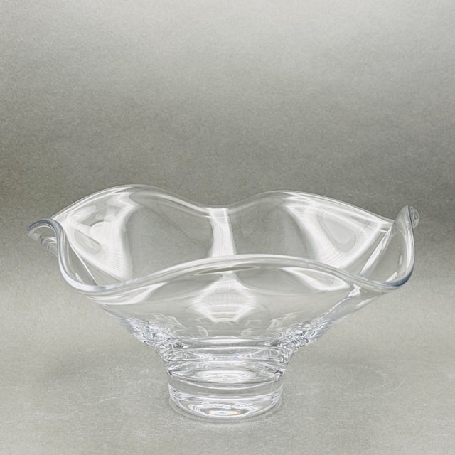 Simon Pearce Vintage Simon Pearce “Chelsea” Clear Crystal Bowl Handcrafted in America For Sale - Image 4 of 10
