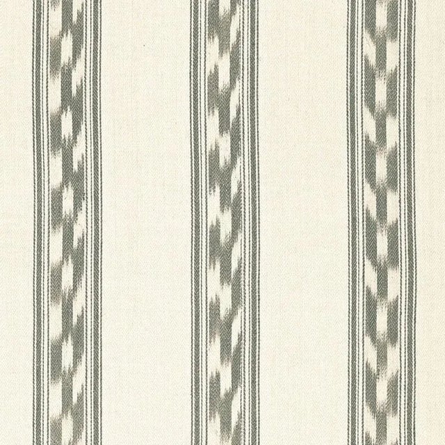 Schumacher Mojave Ikat Stripe Fabric in Slate For Sale