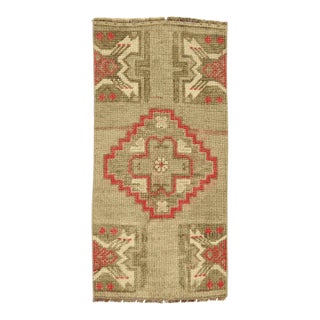 Vintage Washed Out Mini Rug For Sale