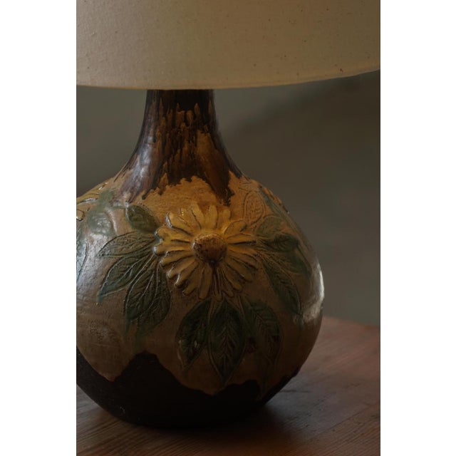 Art Nouveau Danish Organic Ceramic Table Lamp, 1970s For Sale - Image 9 of 18